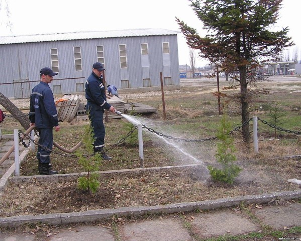 Для поливу саджанців водою забезпечили пожежники з ДПЧ № 23